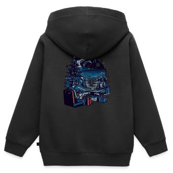 Christmas LAN Party Gamer Festive Gaming Holiday - Kinder Premium Organic Zip Hoodie - Schwarz - Hinten - AI Model Kid Male (0cm)