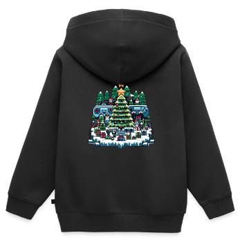 Christmas LAN Party Gamer Festive Gaming Holiday - Kinder Premium Organic Zip Hoodie - Schwarz - Hinten - AI Model Kid Male (0cm)