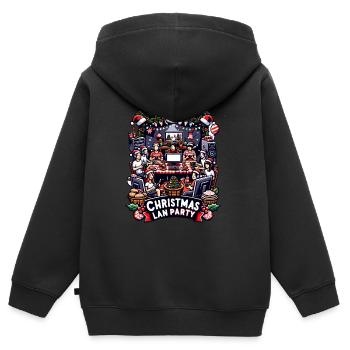 Christmas LAN Party Gamer Festive Gaming Holiday - Kinder Premium Organic Zip Hoodie - Schwarz - Hinten - AI Model Kid Male (0cm)