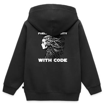 Künstliche Intelligenz, Maschinelles Lernen, Daten - Kinder Premium Organic Zip Hoodie - Schwarz - Hinten - AI Model Kid Male (0cm)