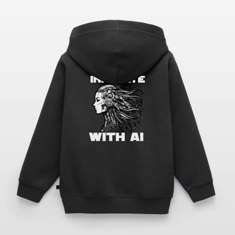 Artificial intelligence, machine learning, data Kids Premium Organic Zip-up Hoodie