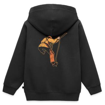 Klettern Kletterer - Kinder Premium Organic Zip Hoodie - Schwarz - Hinten - AI Model Kid Male (0cm)