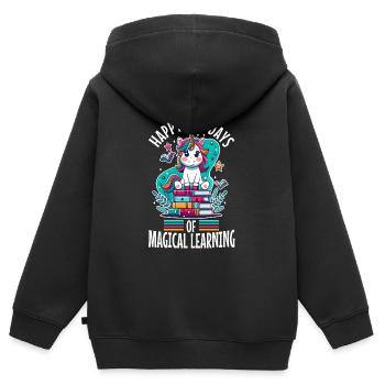 Les licornes sont géniales, donc je suis une licorne - Sweat Premium à capuche zippé enfant bio - noir - Dos - AI Model Kid Male (0cm)