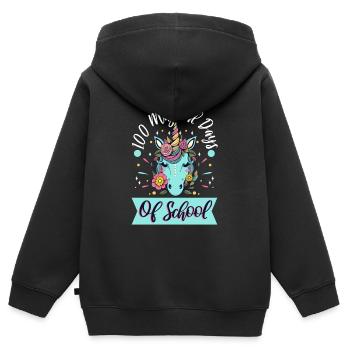 Happy 100 Days of Magical Learning - Kinder Premium Organic Zip Hoodie - Schwarz - Hinten - AI Model Kid Male (0cm)