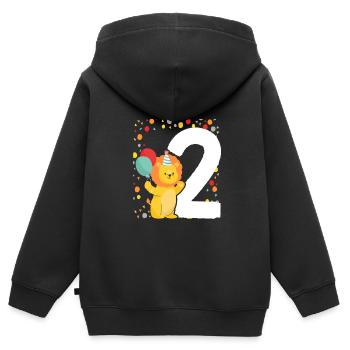 2nd Birthday Children's Birthday Kindergarten Tierfa - Kids Premium Organic Zip-up Hoodie - black - Back - AI Model Kid Male (0cm)