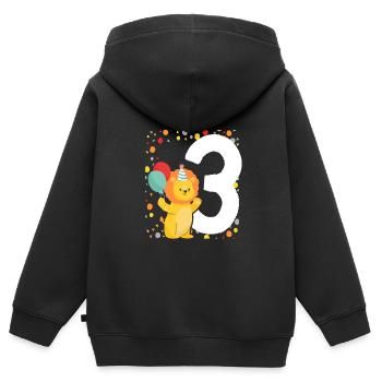 3rd Birthday Children's Birthday Kindergarten Tierfa - Kids Premium Organic Zip-up Hoodie - black - Back - AI Model Kid Male (0cm)