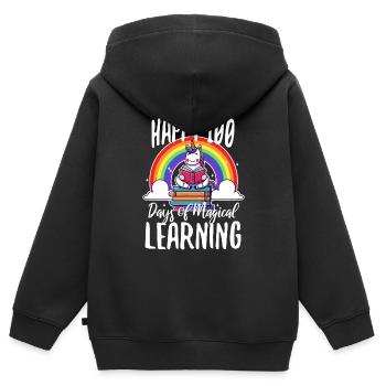Les licornes sont géniales, donc je suis une licorne - Sweat Premium à capuche zippé enfant bio - noir - Dos - AI Model Kid Male (0cm)