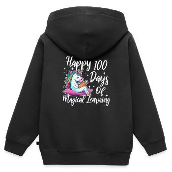 Les licornes sont géniales, donc je suis une licorne - Sweat Premium à capuche zippé enfant bio - noir - Dos - AI Model Kid Male (0cm)