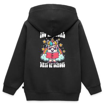 100 jours magiques d’école - Sweat Premium à capuche zippé enfant bio - noir - Dos - AI Model Kid Male (0cm)