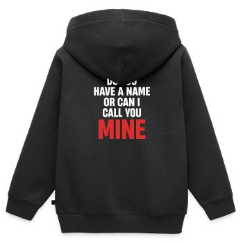Hast Du Einen Namen Oder Kannst Ich Dich Meinen - Kinder Premium Organic Zip Hoodie - Schwarz - Hinten - AI Model Kid Male (0cm)