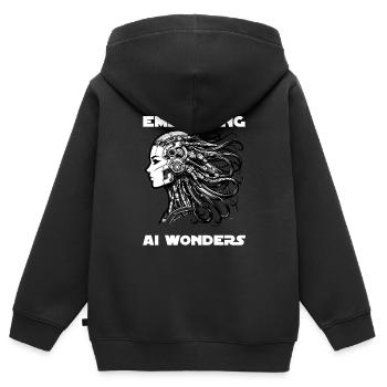 Künstliche Intelligenz, Maschinelles Lernen, Daten - Kinder Premium Organic Zip Hoodie - Schwarz - Hinten - AI Model Kid Male (0cm)