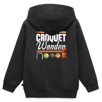 Croquet Maillet Croquet Club Croquet Joueur Croquet - Sweat Premium à capuche zippé enfant bio - noir - Dos - AI Model Kid Male (0cm)