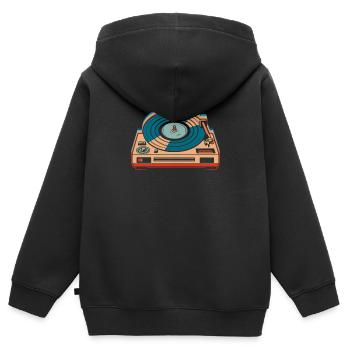 Vinyl Record Collector - Kids Premium Organic Zip-up Hoodie - black - Back - AI Model Kid Male (0cm)