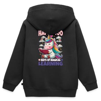 Les licornes sont géniales, donc je suis une licorne - Sweat Premium à capuche zippé enfant bio - noir - Dos - AI Model Kid Male (0cm)
