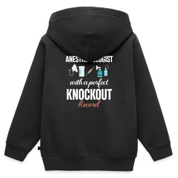 Anesthésiste avec un dossier d’élimination parfait - Sweat Premium à capuche zippé enfant bio - noir - Dos - AI Model Kid Male (0cm)