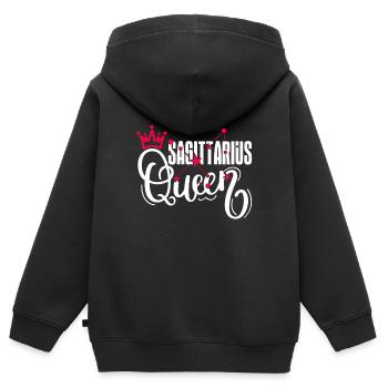 Sagittarius Sagittarius Queen Horoscope - Kids Premium Organic Zip-up Hoodie - black - Back - AI Model Kid Male (0cm)