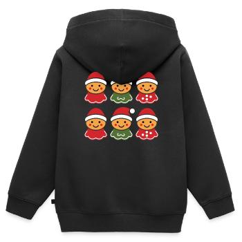 Lebkuchenmann - Kinder Premium Organic Zip Hoodie - Schwarz - Hinten - AI Model Kid Male (0cm)
