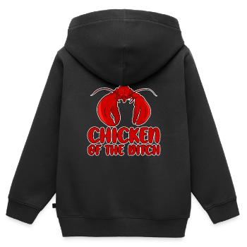 Poulet du fossé 4 - Sweat Premium à capuche zippé enfant bio - noir - Dos - AI Model Kid Male (0cm)