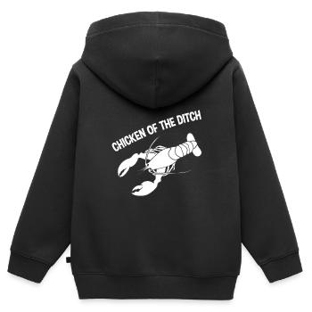 Poulet Du Fossé 2 - Sweat Premium à capuche zippé enfant bio - noir - Dos - AI Model Kid Male (0cm)