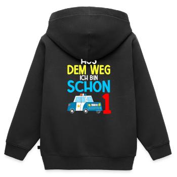 1. Geburtstag Kindergeburtstag Party Kindergarten - Kinder Premium Organic Zip Hoodie - Schwarz - Hinten - AI Model Kid Male (0cm)
