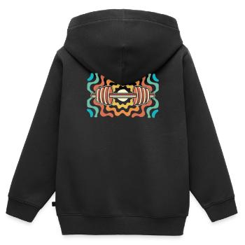 Fitness - Kinder Premium Organic Zip Hoodie - Schwarz - Hinten - AI Model Kid Male (0cm)