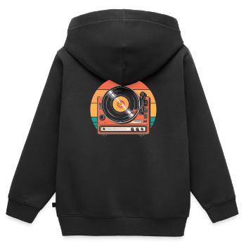 Vinyl Record Collector - Kids Premium Organic Zip-up Hoodie - black - Back - AI Model Kid Male (0cm)