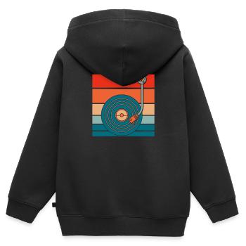 Vinyl Record Collector - Kids Premium Organic Zip-up Hoodie - black - Back - AI Model Kid Male (0cm)