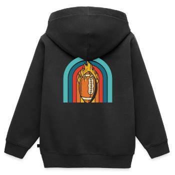 American Football - Kinder Premium Organic Zip Hoodie - Schwarz - Hinten - AI Model Kid Male (0cm)