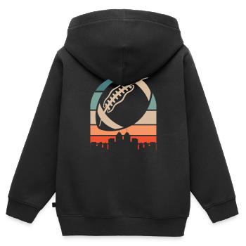American Football - Kinder Premium Organic Zip Hoodie - Schwarz - Hinten - AI Model Kid Male (0cm)