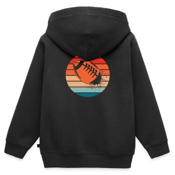 American Football - Kinder Premium Organic Zip Hoodie - Schwarz - Hinten - AI Model Kid Male (0cm)