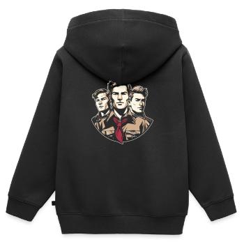 Pfadfinder - Kinder Premium Organic Zip Hoodie - Schwarz - Hinten - AI Model Kid Male (0cm)