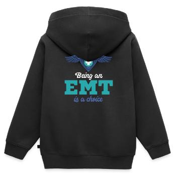 Ein Rettungssanitäter Zu Sein, Ist Eine Wahl Für - Kinder Premium Organic Zip Hoodie - Schwarz - Hinten - AI Model Kid Male (0cm)