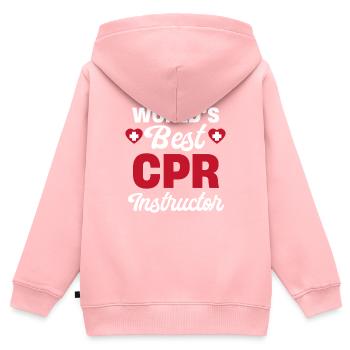 World's Best CPR Instructor for Ambulances - Kids Premium Organic Zip-up Hoodie - rose - Back - AI Model Kid Female (0cm)