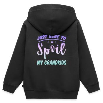 Here To Spoil My Grandkids 4 - Kinder Premium Organic Zip Hoodie - Schwarz - Hinten - AI Model Kid Male (0cm)