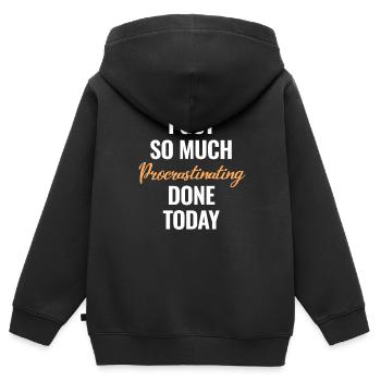 Ich Habe Heute So Viel Prokrastination Erledigt - Kinder Premium Organic Zip Hoodie - Schwarz - Hinten - AI Model Kid Male (0cm)
