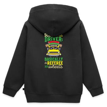 Funny School Bus Driver Appreciation anniversary - Kinder Premium Organic Zip Hoodie - Schwarz - Hinten - AI Model Kid Male (0cm)