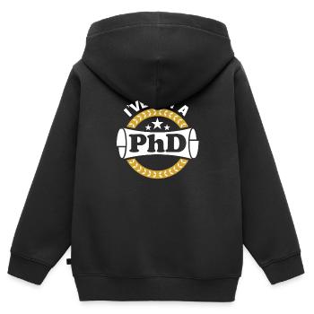 Ich Habe Einen Doktortitel Stolzer Doktortitel - Kinder Premium Organic Zip Hoodie - Schwarz - Hinten - AI Model Kid Male (0cm)