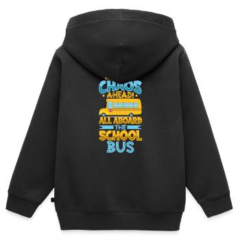 Funny School Bus Driver Appreciation anniversary - Kinder Premium Organic Zip Hoodie - Schwarz - Hinten - AI Model Kid Male (0cm)