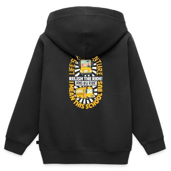 Funny School Bus Driver Appreciation anniversary - Kinder Premium Organic Zip Hoodie - Schwarz - Hinten - AI Model Kid Male (0cm)