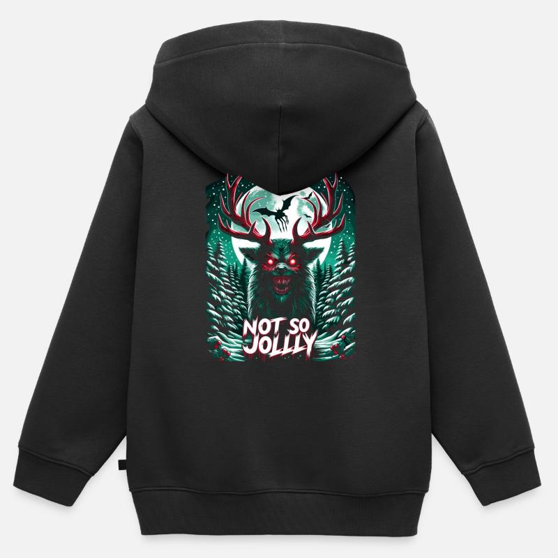 Pas si joyeux Festif Slasher Candy Cane Menace - Sweat Premium à capuche zippé enfant bio - noir
