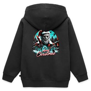Joyeux Noël Festif Slasher Candy Cane Menace - Sweat Premium à capuche zippé enfant bio - noir - Dos - AI Model Kid Male (0cm)