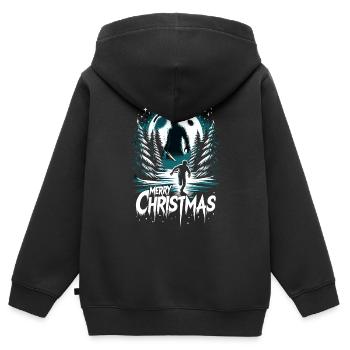 Joyeux Noël Festif Slasher Candy Cane Menace - Sweat Premium à capuche zippé enfant bio - noir - Dos - AI Model Kid Male (0cm)
