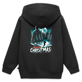 Joyeux Noël Festif Slasher Candy Cane Menace - Sweat Premium à capuche zippé enfant bio - noir - Dos - AI Model Kid Male (0cm)