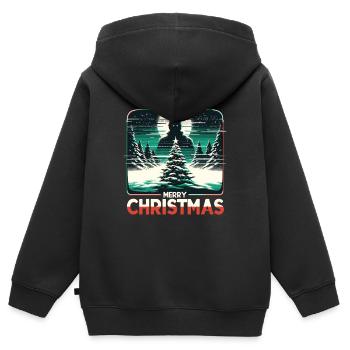 Joyeux Noël Festif Slasher Candy Cane Menace - Sweat Premium à capuche zippé enfant bio - noir - Dos - AI Model Kid Male (0cm)