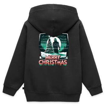 Joyeux Noël Festif Slasher Candy Cane Menace - Sweat Premium à capuche zippé enfant bio - noir - Dos - AI Model Kid Male (0cm)