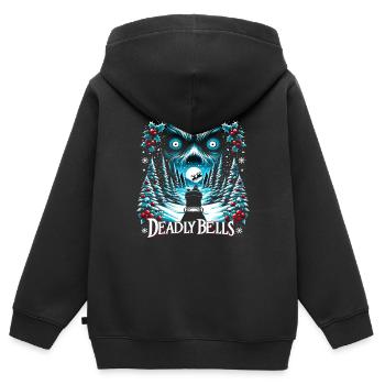 Deadly Bells - Menacing Sleigh Bells Christmas - Kinder Premium Organic Zip Hoodie - Schwarz - Hinten - AI Model Kid Male (0cm)