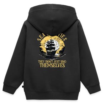 Sailors Sea Shanty Singing Ship Adventures - Kinder Premium Organic Zip Hoodie - Schwarz - Hinten - AI Model Kid Male (0cm)