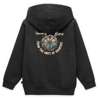 Sailors Sea Shanty Singing Ship Adventures - Kinder Premium Organic Zip Hoodie - Schwarz - Hinten - AI Model Kid Male (0cm)