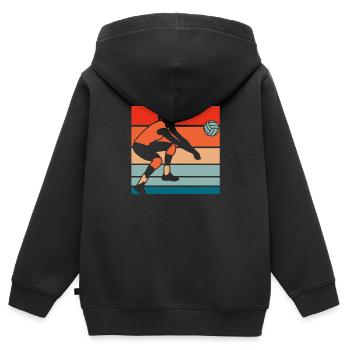 Volleyball Volleyballer - Kinder Premium Organic Zip Hoodie - Schwarz - Hinten - AI Model Kid Male (0cm)