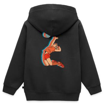Volley-ball Volley-ball - Sweat Premium à capuche zippé enfant bio - noir - Dos - AI Model Kid Male (0cm)